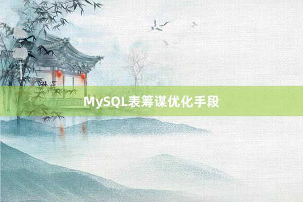 MySQL表筹谋优化手段